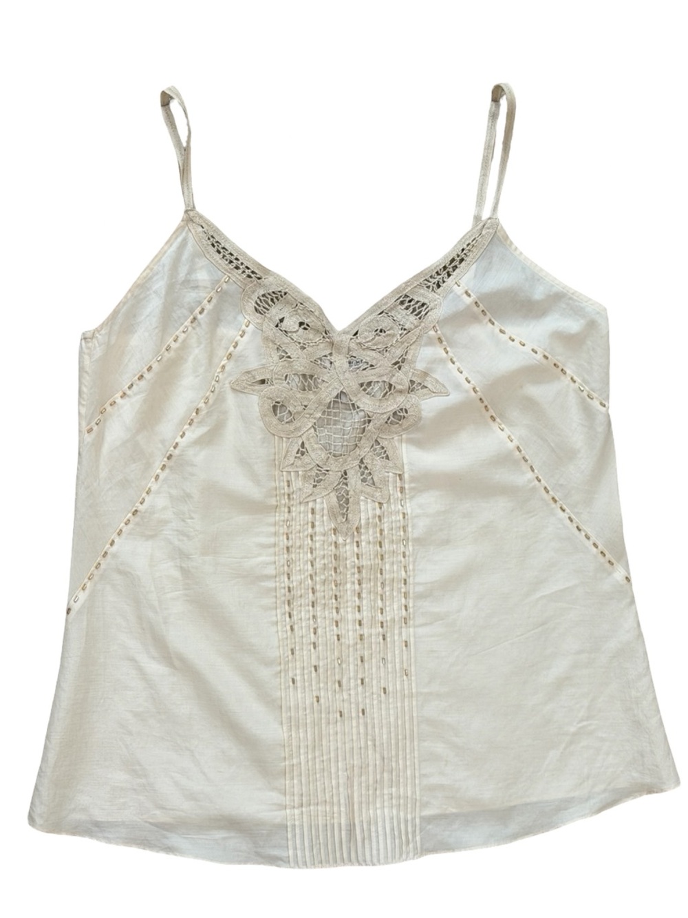 Y2K Abercrombie & Fitch Silk Blend Lace Embroidered Cami - Picture 6 of 7